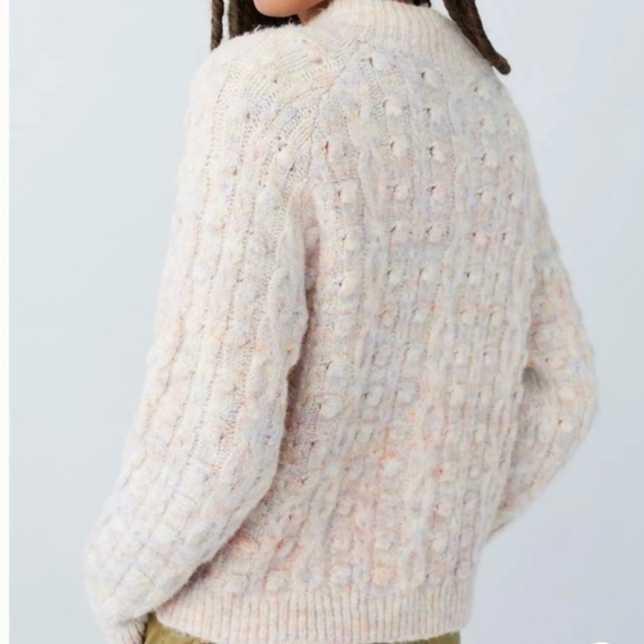 Anthropologie Heartloom Freya Cozy Chunky Knit Neutral Pastel Sweater NWT Medium - Picture 5 of 16